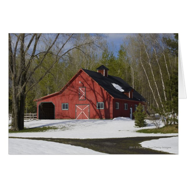 Roter Stall im Winter (Vorderseite (Horizontal))
