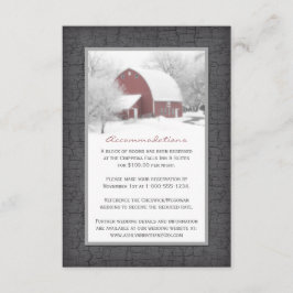 Roter Stall im Winter Hochzeitskarte Begleitkarte