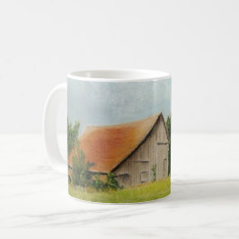 Roter Stall in der Wiese-Tasse Kaffeetasse