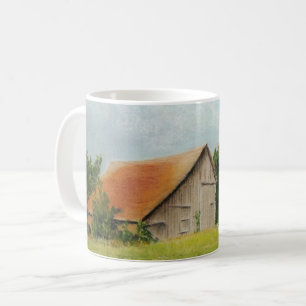Roter Stall in der Wiese-Tasse Kaffeetasse