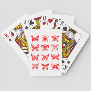 Roter Stammes-Schmetterling- Ornamental Spielkarten