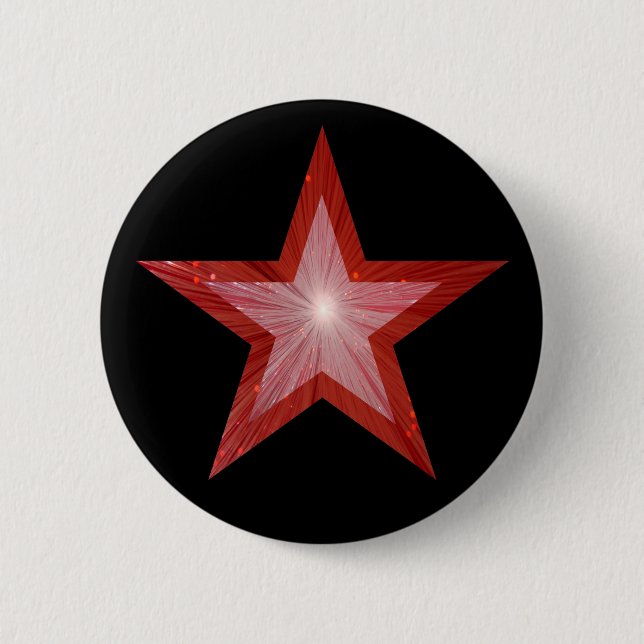 Roter Star-Button schwarz Button (Vorderseite)