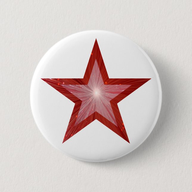 Roter Star-Button weiß Button (Vorderseite)