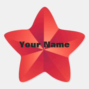 Roter Star Metalic Look Custom Stickers