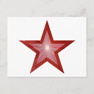 Roter Star Postkarte weiß