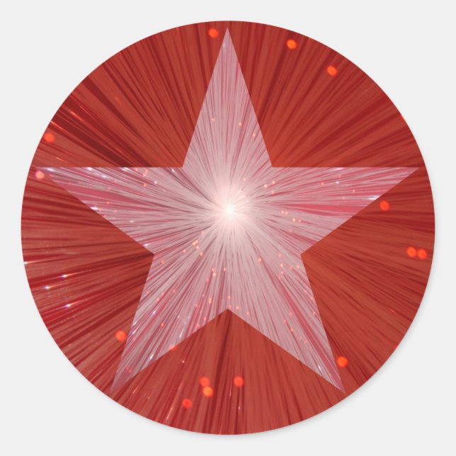 Roter Star Rundaufkleber Runder Aufkleber (Vorderseite)