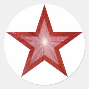 Roter Star Rundaufkleber weiß Runder Aufkleber