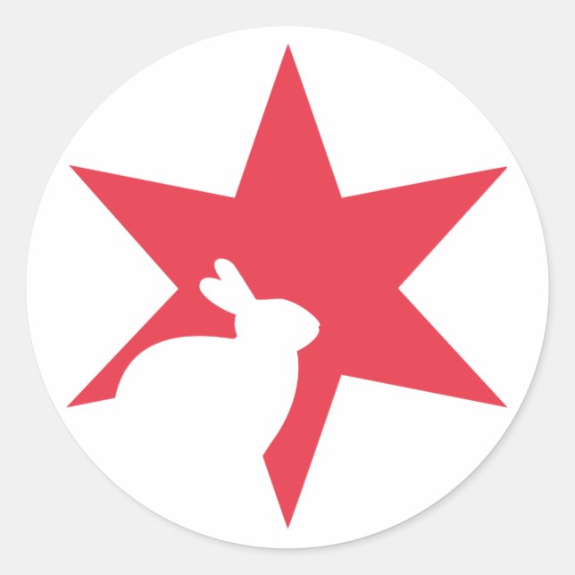Roter Star-Sticker Runder Aufkleber (Vorderseite)
