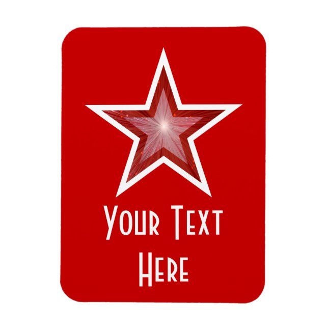 Roter Star 'Text' flexibler Magnet vertikal rot (Vertikal)