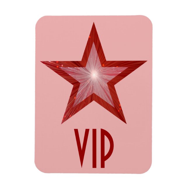 Roter Star "VIP" flexibler Magnet rosa (Vertikal)