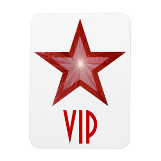 Roter Star 'VIP' flexibler Magnet weiß
