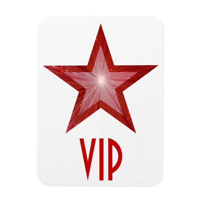 Roter Star 'VIP' flexibler Magnet weiß (Vertikal)