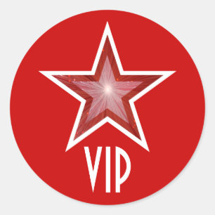 Roter Star VIP Rundaufkleber rot Runder Aufkleber