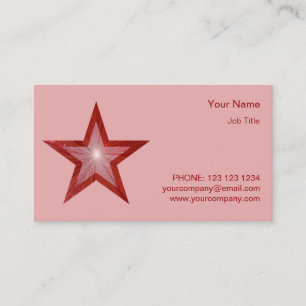 Roter Star Visitenkarten-Vorlage Seitenstern rosa Visitenkarte