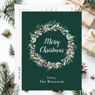 Roter Stechpalmenkranz Frohe Weihnachten