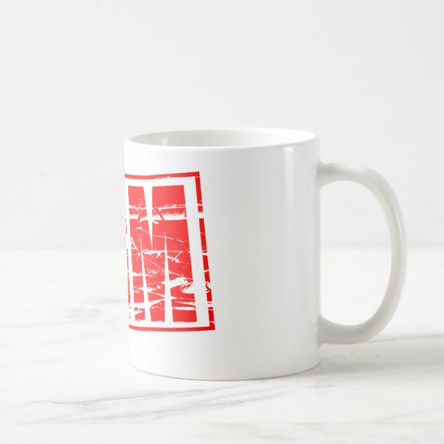 Roter Stempel-Effekt. AGM - Jahreshauptversammlung Kaffeetasse (Rechts)