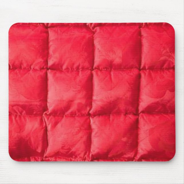 Roter Steppdecken-Abdeckung Mousepad Entwurf (Vorne)