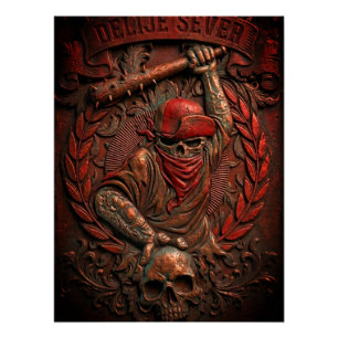 Roter Stern Belgrad Ultras Hooligan geprägtes Desi Poster