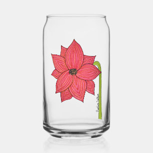 Roter Stern Blumen Leer Dosenglas