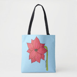 Roter Stern Blumen Tasche
