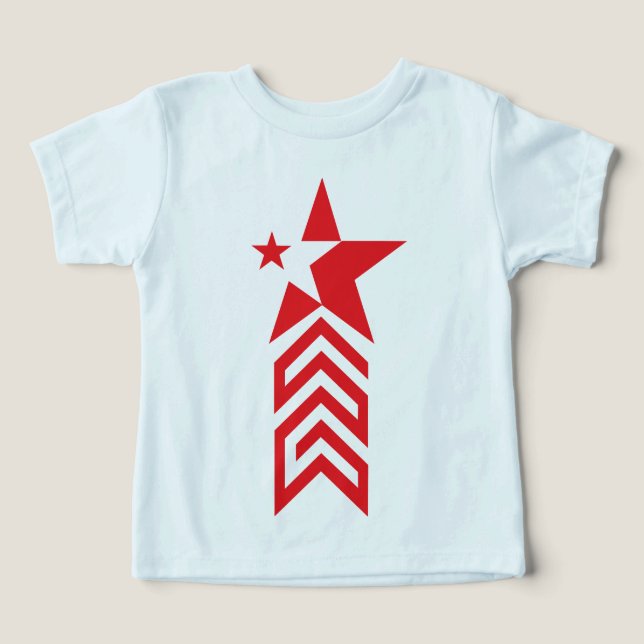 Roter Stern mit Chevron-Pfeilen (Design Vorderseite)