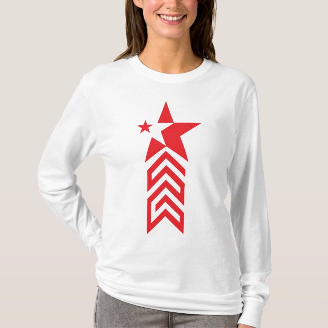 Roter Stern mit Chevron-Pfeilen T-Shirt (Vorderseite)