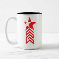 Roter Stern mit Chevron-Pfeilen