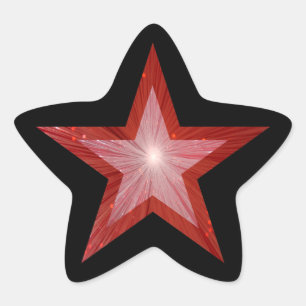 Roter Sternenaufkleber schwarz Stern-Aufkleber