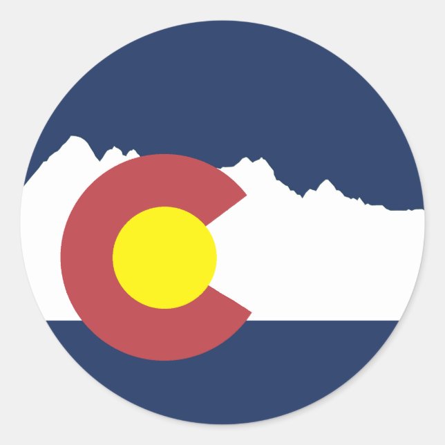 Roter Sticker für die Fahne "Mountain Colorado" (Vorderseite)