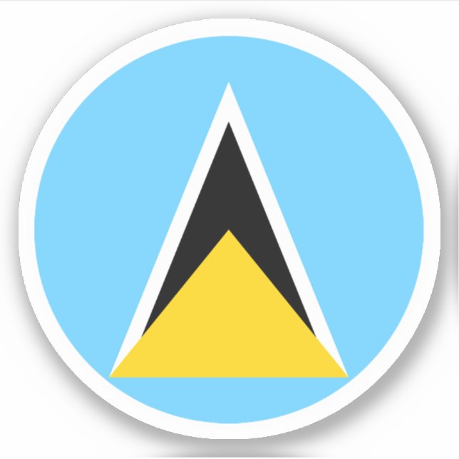 Roter Sticker für die Flagge von Saint Lucia (Vorderseite)