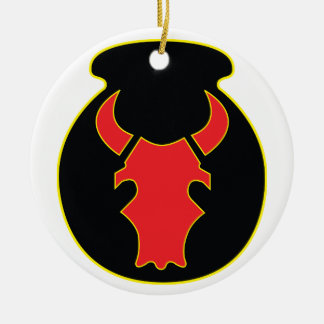 Roter Stier-Flecken und Wappen-Keramikverzierung Keramikornament