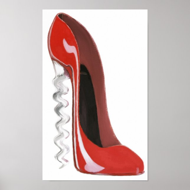Roter Stiletto Shoe Print Poster (Vorne)