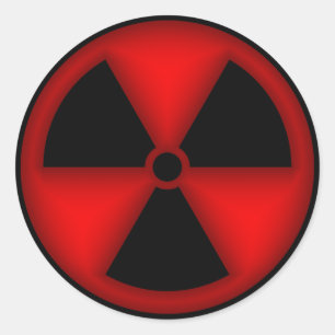 Roter Strahlungs-Symbol-Aufkleber Runder Aufkleber