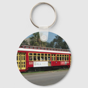 Roter Streetcar Schlüsselanhänger
