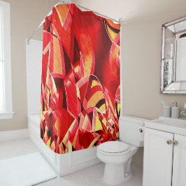 Roter Streifen, der die Bewegung simuliert Duschvorhang