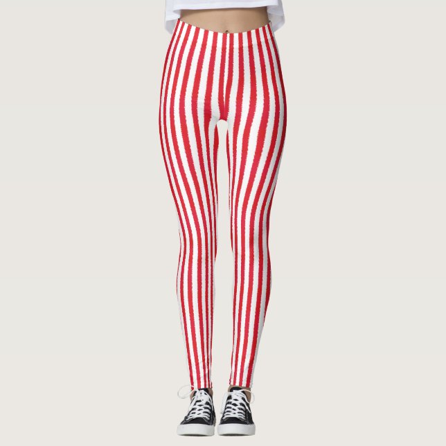Roter Streifen Leggings (Vorderseite)