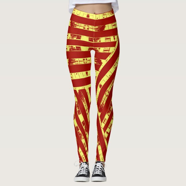 Roter Streifen Leggings (Vorderseite)