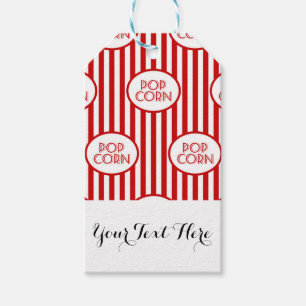 Roter Streifen Popcorn Box Filme Personalisiert Geschenkanhänger