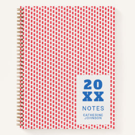 Roter Streifenmuster individuell Notizbuch