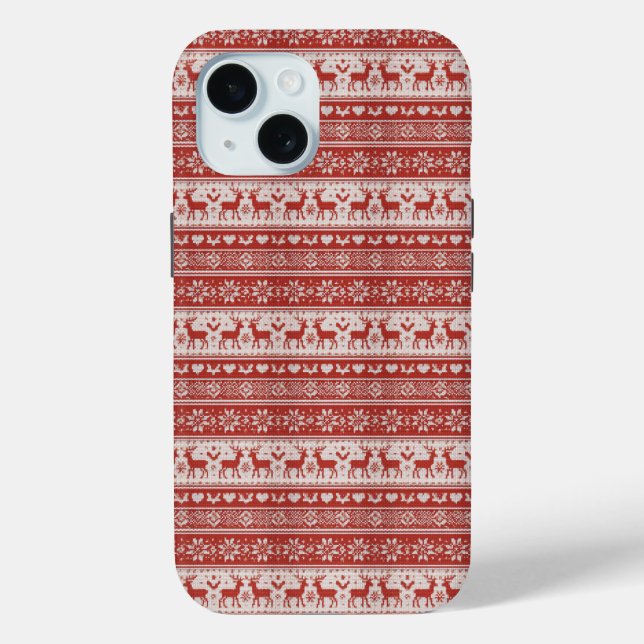 Roter Strick-Weihnachten Case-Mate iPhone Hülle (Rückseite)