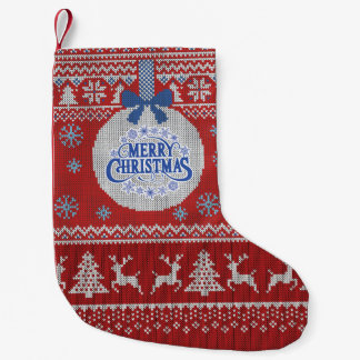 Roter Strick-Weihnachtsstrumpf Kleiner Weihnachtsstrumpf