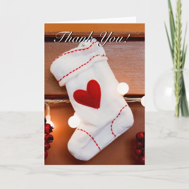 Roter Strumpf Feiertagskarte (Vorderseite)