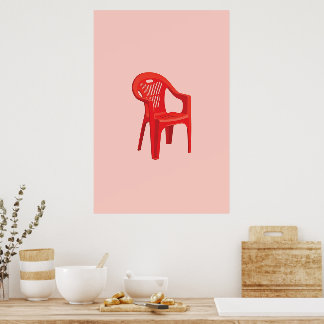 Roter Stuhldruck Poster