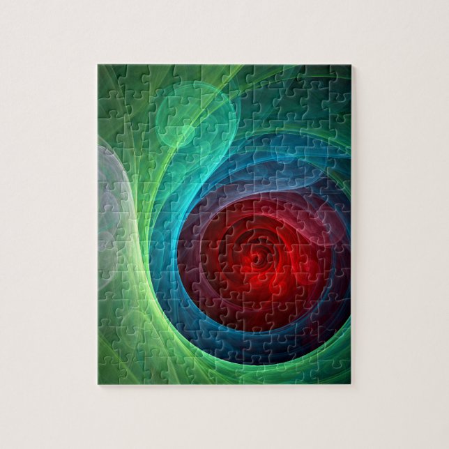 Roter Sturm Floral Modernes Abstraktes Kunstfarbmu (Vertikal)