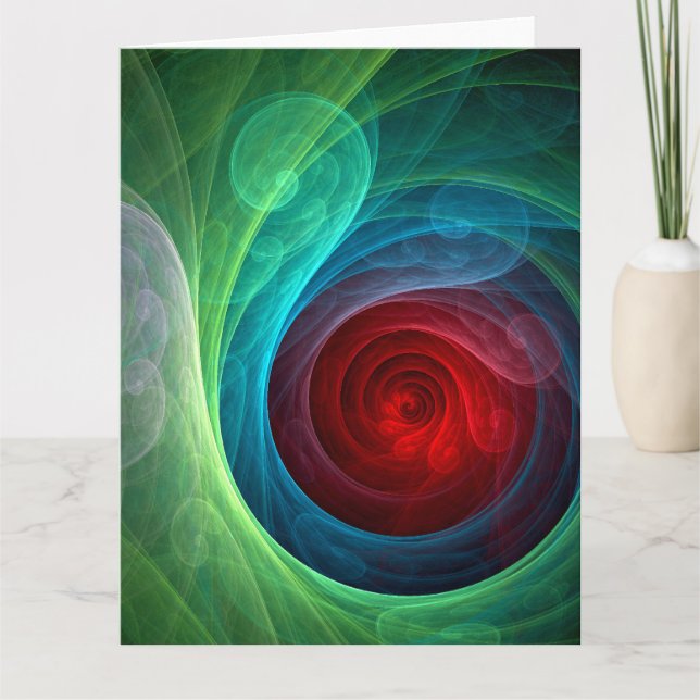 Roter Sturm Floral Modernes Abstraktes Kunstfarbmu Dankeskarte (Vorderseite)