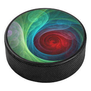 Roter Sturm Floral Modernes Abstraktes Kunstfarbmu Eishockey Puck