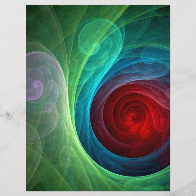 Roter Sturm Floral Modernes Abstraktes Kunstfarbmu Flyer (Vorne)