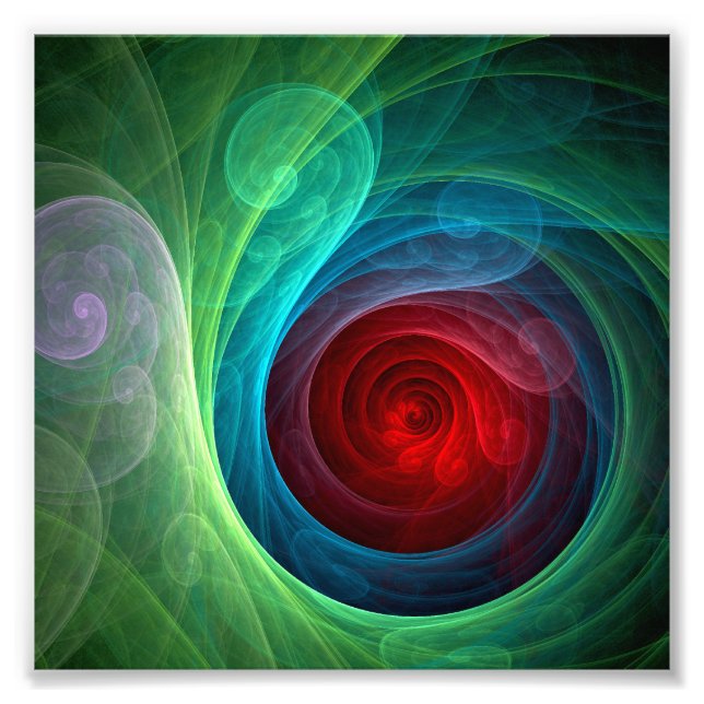 Roter Sturm Floral Modernes Abstraktes Kunstfarbmu Fotodruck (Vorne)