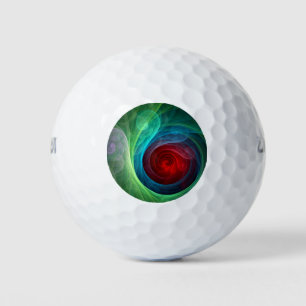 Roter Sturm Floral Modernes Abstraktes Kunstfarbmu Golfball