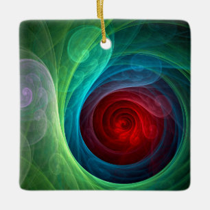 Roter Sturm Floral Modernes Abstraktes Kunstfarbmu Keramikornament